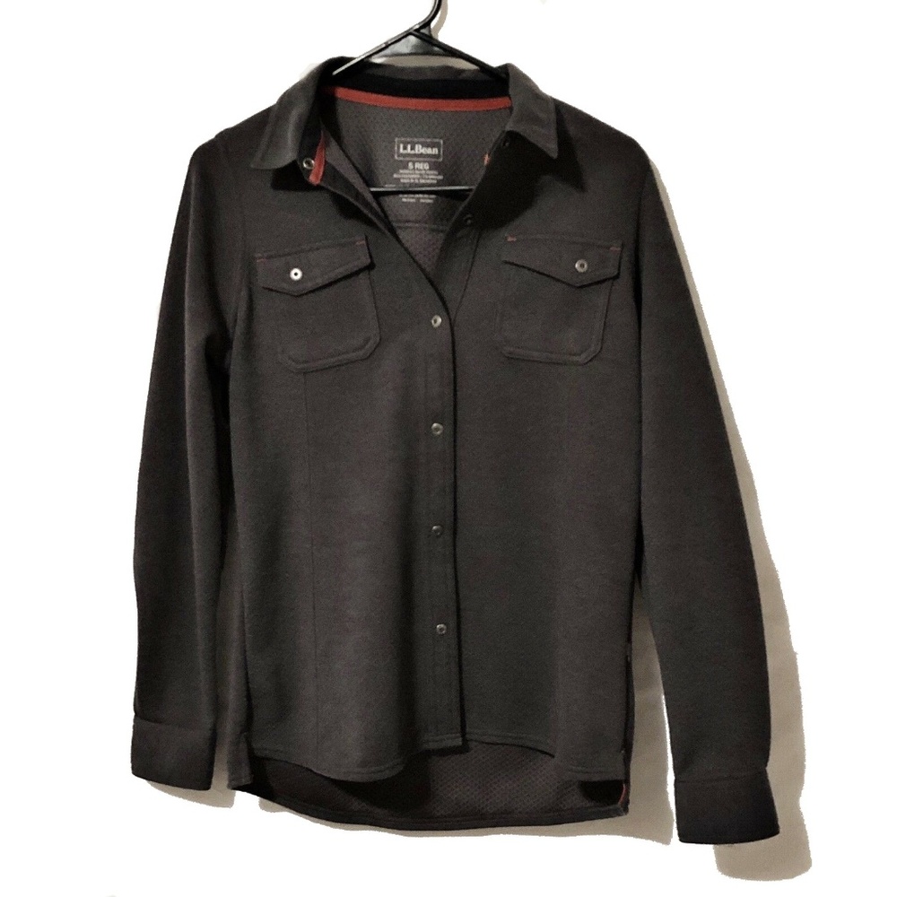 L.L. Bean Grey Long Sleeve Button Front Jacket